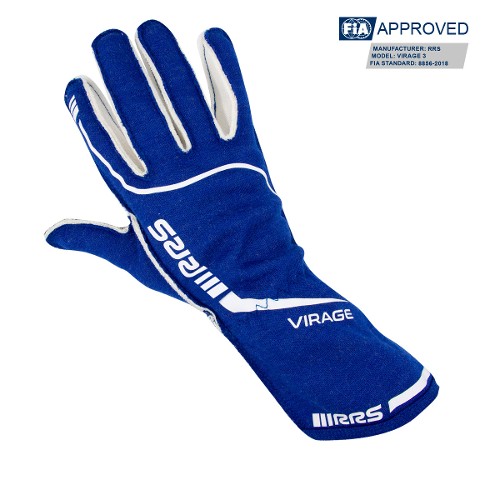RRS Virage 3 Racing Gloves Blue with White logo