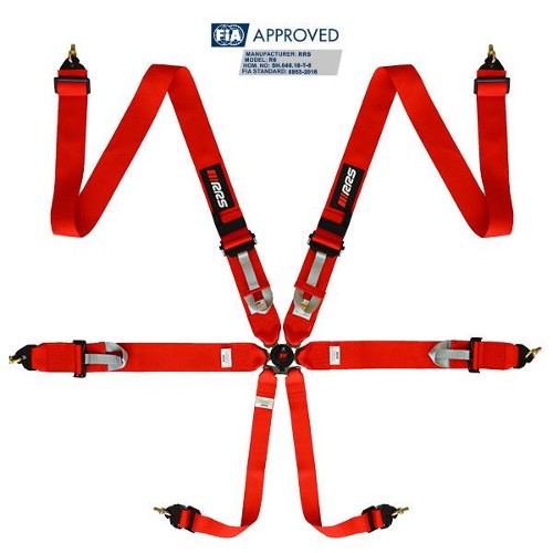 RRS R6 6 Point FIA 8853-2016 Saloon Harness, 2.9kg, 3”/3" HANS®/FHR
