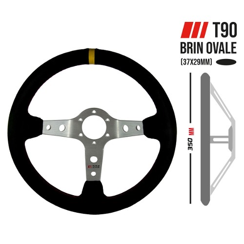 RRS Corsa EVO Steering Wheel, 350mm, 90mm Dish, Black Vegan Suede