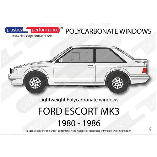 FORD - Escort Mk3/4 - Lexan Polycarbonate window kit