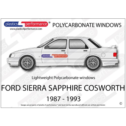 FORD - Sierra Sapphire - Lexan Polycarbonate window kit
