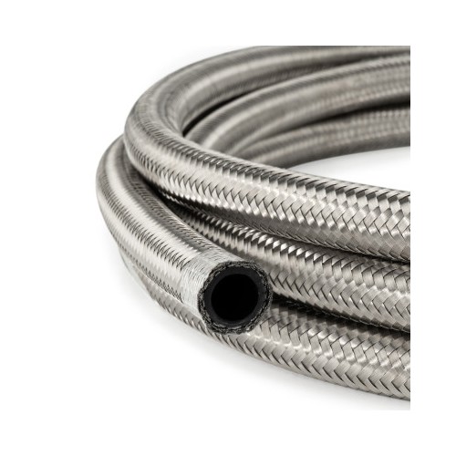 AN8 Rubber Stainless Braided Fuel Oil Coolant Hose Line