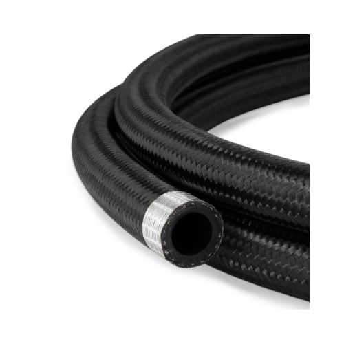 AN20 Rubber Black Nylon Braided Fuel Oil Coolant Hose Line