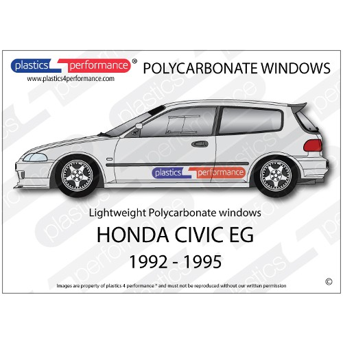 HONDA - Civic EG - Lexan Polycarbonate window kit
