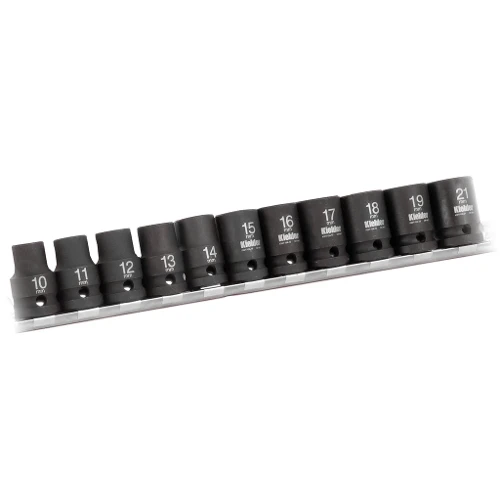 1/2" 11pc Short Impact Socket Set (On Socket Rail)