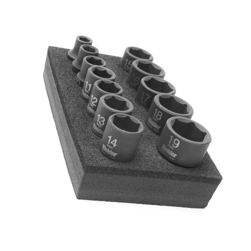 3/8" 12pc Short Impact Socket Set (In Foam)
