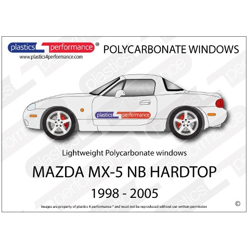 MAZDA - MX5 NB - Lexan Polycarbonate Right Front Door Window