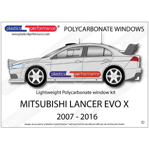 MITSUBISHI - Lancer Evo X - Lexan Polycarbonate window kit