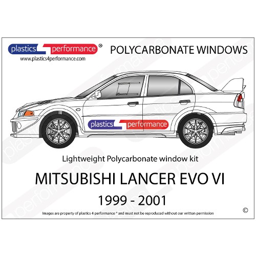 MITSUBISHI - Lancer Evo 6 - Lexan Polycarbonate window kit