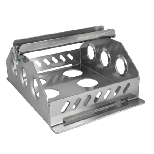 Motamec Alloy Race Battery Tray Red Top 40 Flat Mounting Box - Anodized