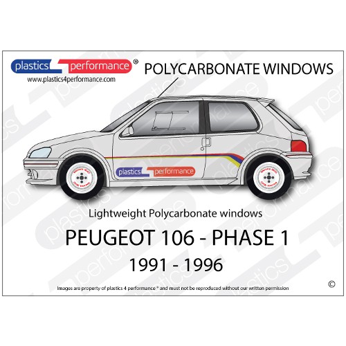 PEUGEOT - 106 S1 - Lexan Polycarbonate window kit