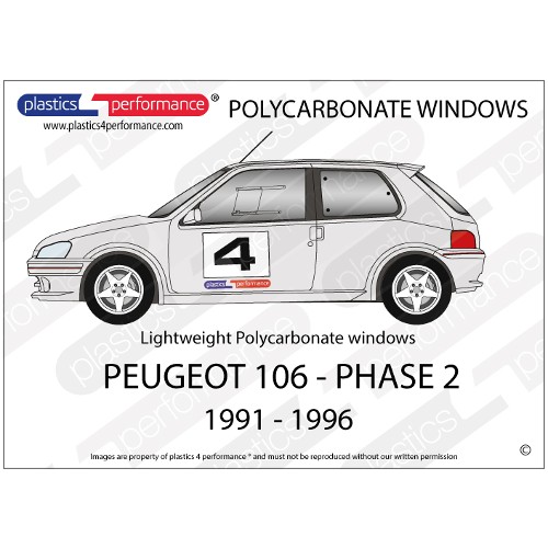 PEUGEOT - 106 S2 - Lexan Polycarbonate window kit