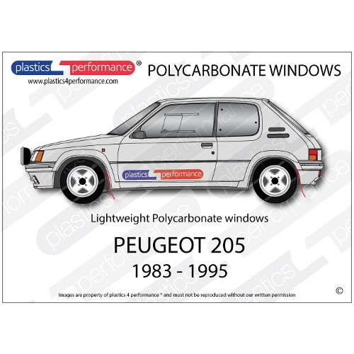 PEUGEOT - 205 - Lexan Polycarbonate window kit