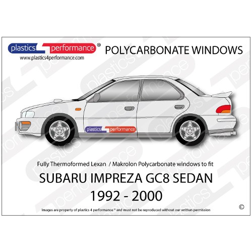 SUBARU Impreza GC8 Sedan - Lexan Polycarbonate window kit