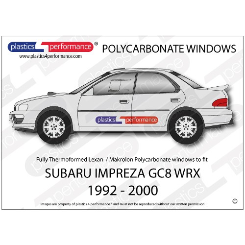 SUBARU Impreza GC8 WRX Sedan - Lexan Polycarbonate window kit