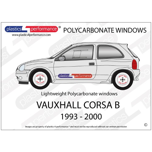 VAUXHALL - Corsa B 3dr - Lexan Polycarbonate window kit