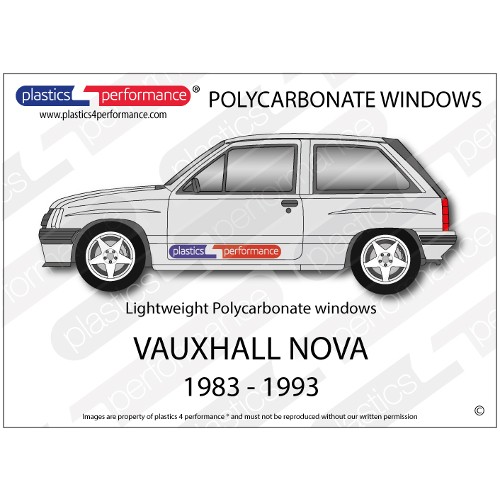 VAUXHALL - Nova - Lexan Polycarbonate window kit