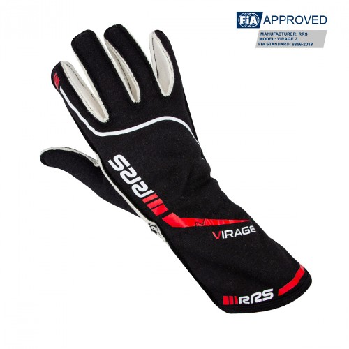 RRS Virage 3 Racing Gloves Black with Red logo