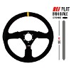RRS Veloce EVO Steering Wheel, 350mm, Flat, Black Vegan Suede with Corrugated inner for Extra Grip