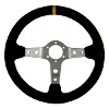 RRS Corsa EVO Steering Wheel, 350mm, 90mm Dish, Black Vegan Suede