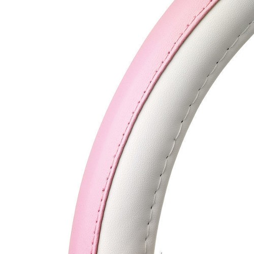 STEERING WHEEL COVER PINK-WHITE  SIZE M 38-39 CM