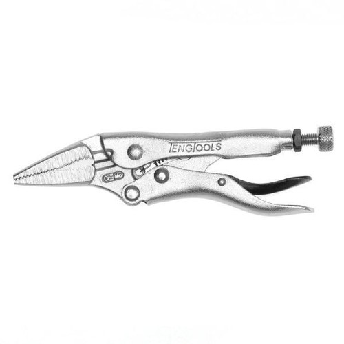 4" Plated Long Nose Power Grip Pliers
