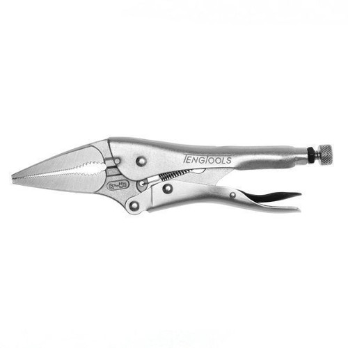 9" Plated Long Nose Power Grip Pliers