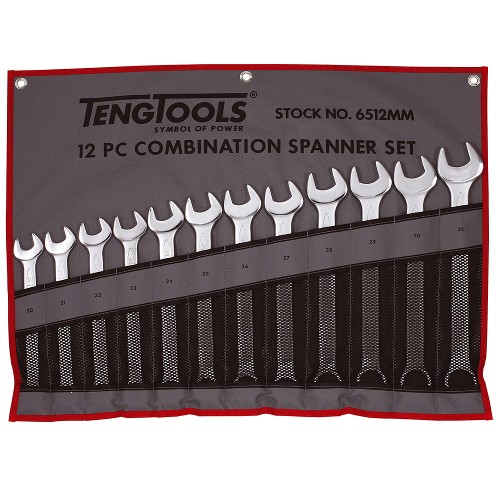 Combination Spanner Set 20-32 mm Tool Roll 12 Pieces