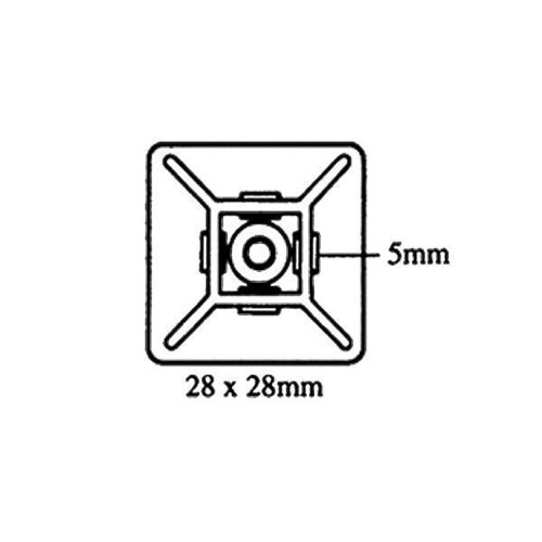 Adhesive Tie Mount 5mm Black Pk.100