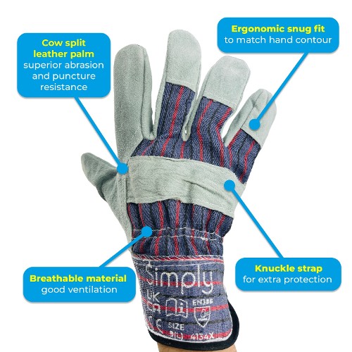 Cow Split Leather Gloves (XL)
