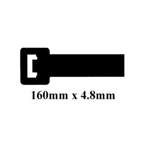 Cable Tie Black - 370 x 4.8mm (Pack of 100)