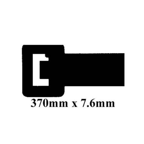 370 x 7.6mm Cable Tie White Pk.100