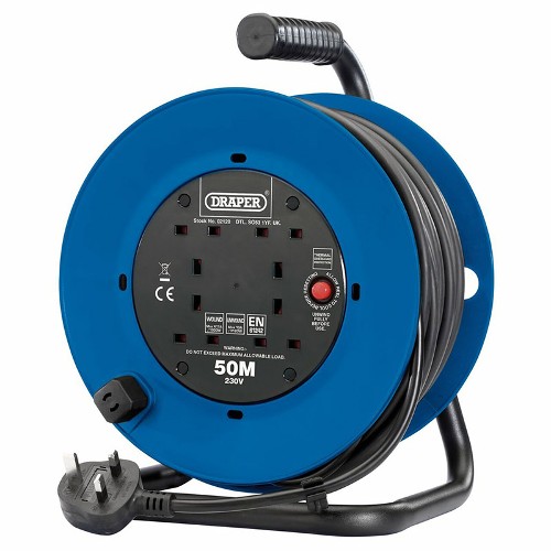 230V Four Socket Industrial Cable Reel - 50m