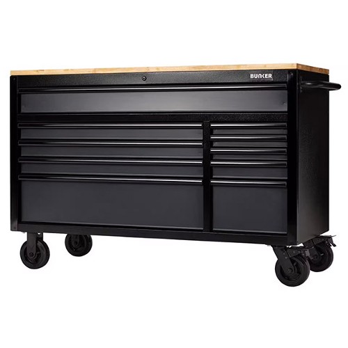BUNKER 10 Drawer Workbench Roller Tool Cabinet 56" Grey