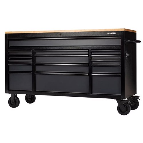 BUNKER 15 Drawer Workbench Roller Tool Cabinet 61"
