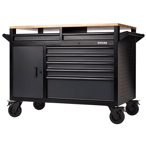 BUNKER 14 Drawer Multi-Functional Workbench Roller Tool Cabinet 48"  Grey