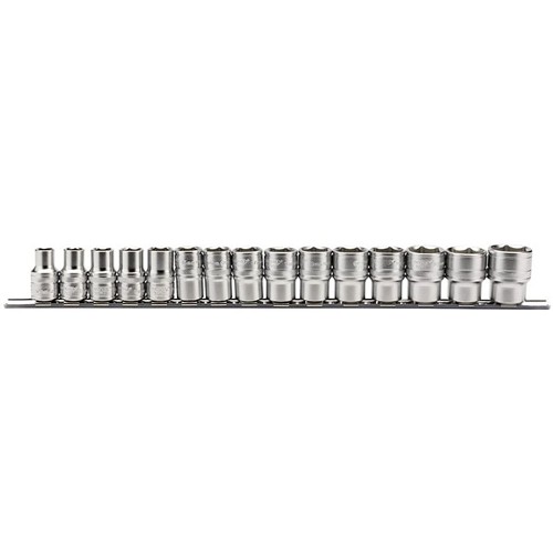 1/2 Metric Socket on a Metal Rail (15 Piece)