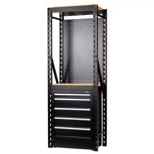 BUNKER 14 Piece Modular Storage Combo 2 Tier Racking with Pegboards and Floor Cabinet 1500mm