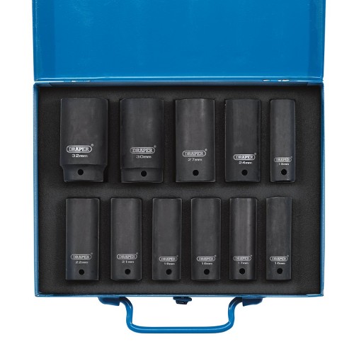 Draper Expert 6 Point Metric Deep Impact Socket Set 1/2" (11 Piece)