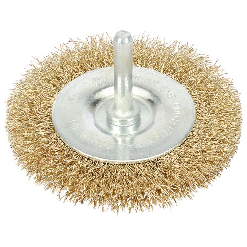 Brassed Steel Crimped Wire Wheel Brush 75mm