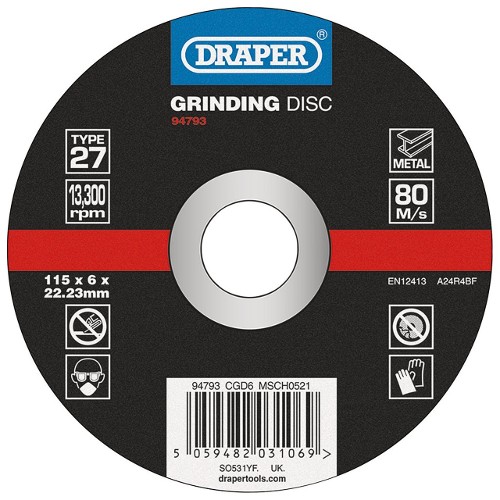 DPC Metal Grinding Disc 115 x 6 x 22.23mm