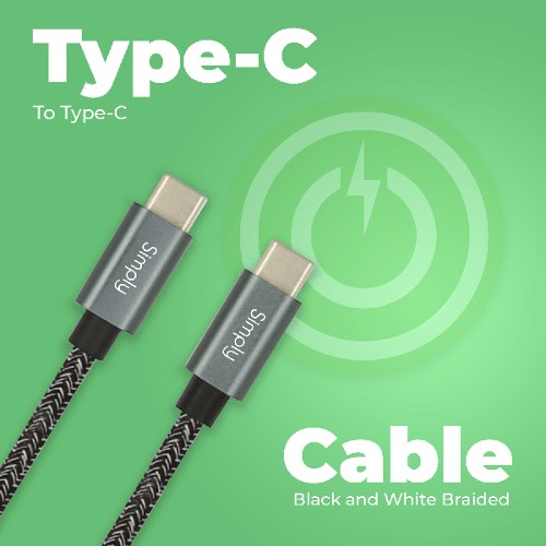 USB C - USB C - Braided Cable - 1.5M Black