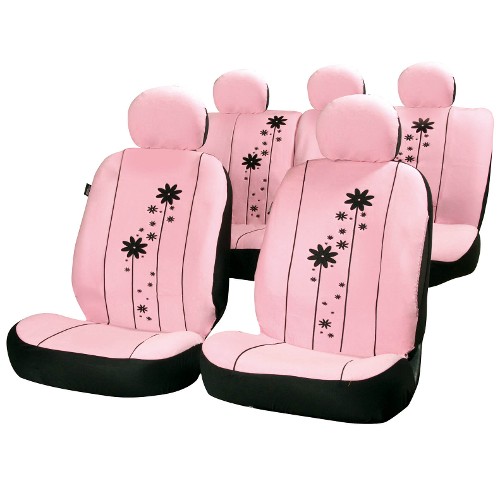 Front & Rear Seat Cover Set “Urban Girl” Pink (15 Pieces)