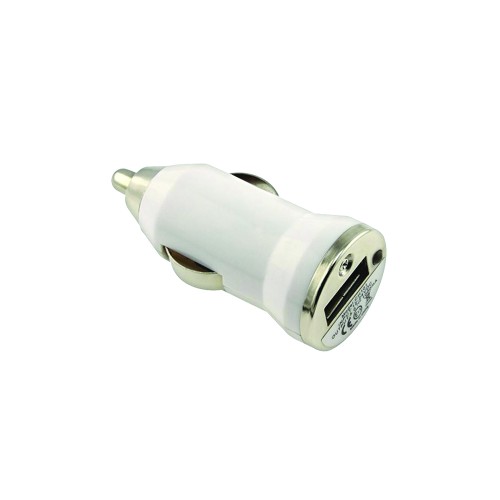WHITE SINGLE USB CAR CHARGER