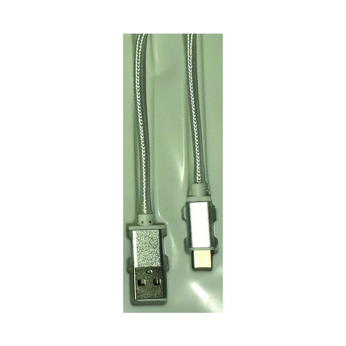 SILVER USB TYPE-C CABLE SAMSUNG S8 & S9 1.5 MTR.