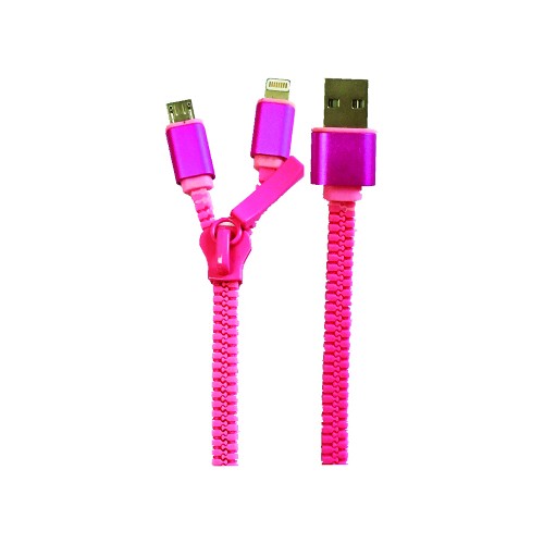 ZIP UP USB CABLE PINK