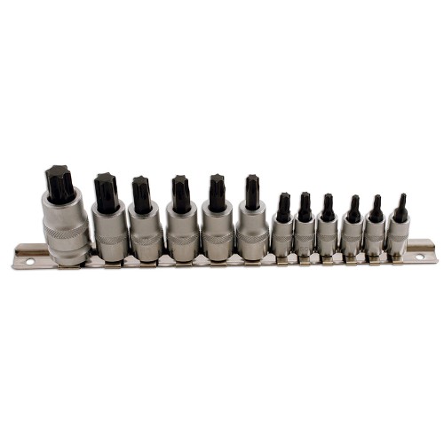 Short Star Socket Bit Set 1/4"D&#44 3/8"D&#44 1/2"D (12 Pieces)