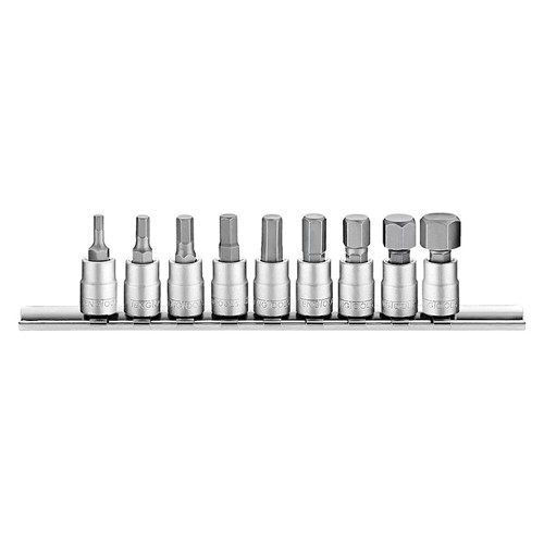 1/4" Drive HEX Bit Socket Clip Rail Metric (9 Piece)