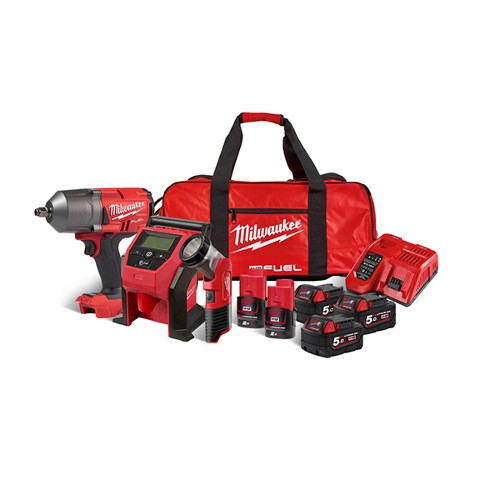 Milwaukee Kit - Impact Wrench - LED Torch - Air Compressor