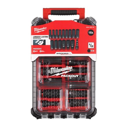 Milwaukee 1/2" Deep Impact Socket Set (16 Pieces)